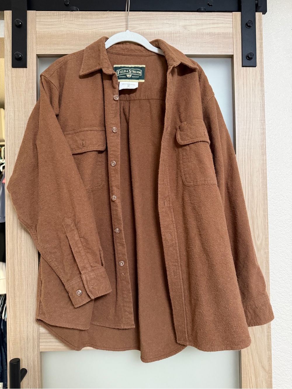 Field & Stream Men's Rust Brown Button-Front Overshirt